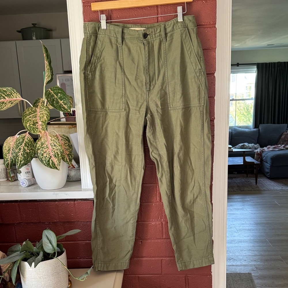 Madewell 100% Cotton Olive Utility Pants 28
